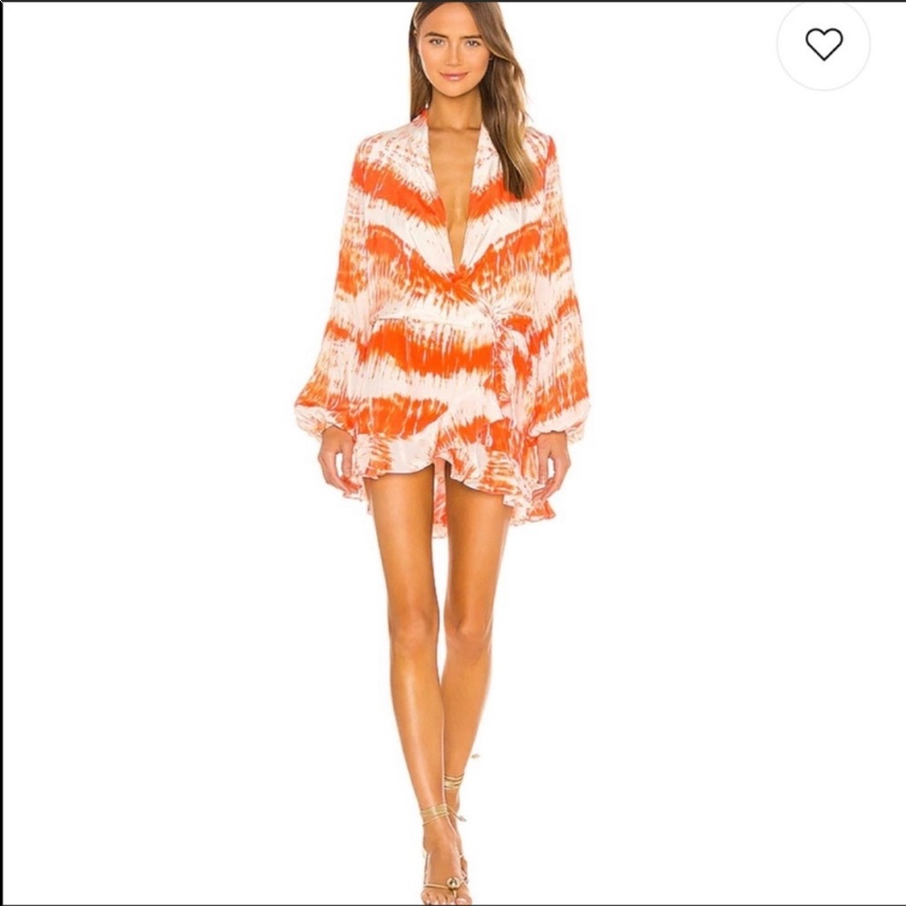 Rococo Sand Orange and White Summer Beach Dress